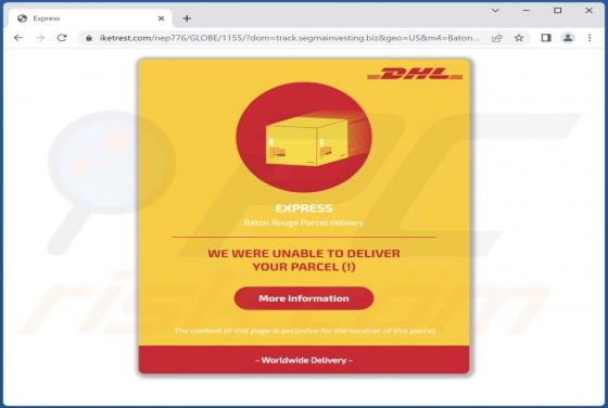 DHL Express POP-UP Scam