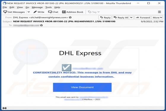 DHL Express - CONFIDENTIALITY NOTICE Email Scam
