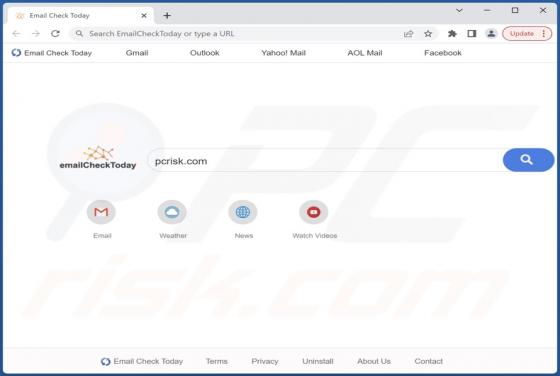 EmailCheckToday Browser Hijacker