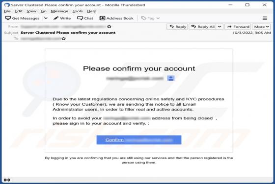 Please Confirm Your Account Email Scam
