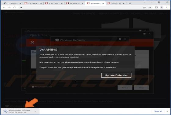 Update Windows Defender POP-UP Scam