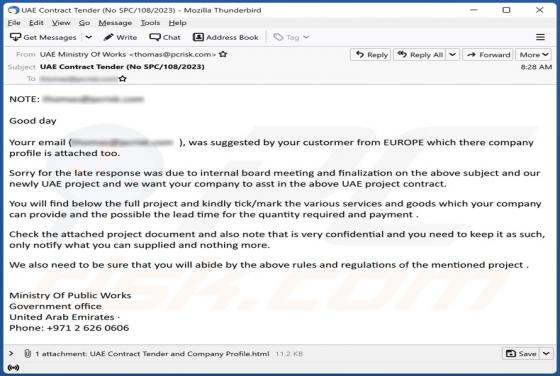 Your Email Was Suggested By Your Customer Email Scam