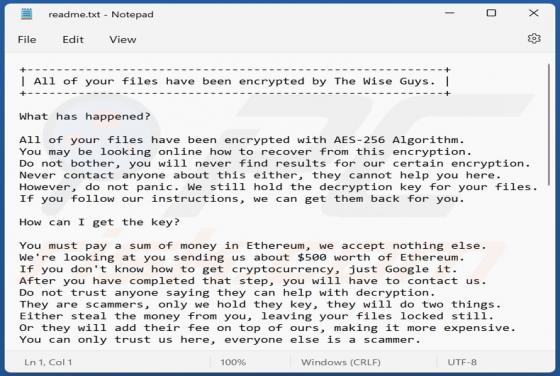 The Wise Guys Ransomware