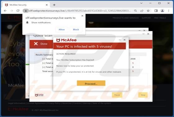 Webprotectionsurveys.live Ads