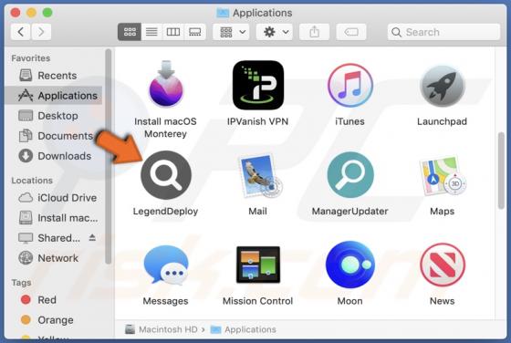 LegendDeploy Adware (Mac)