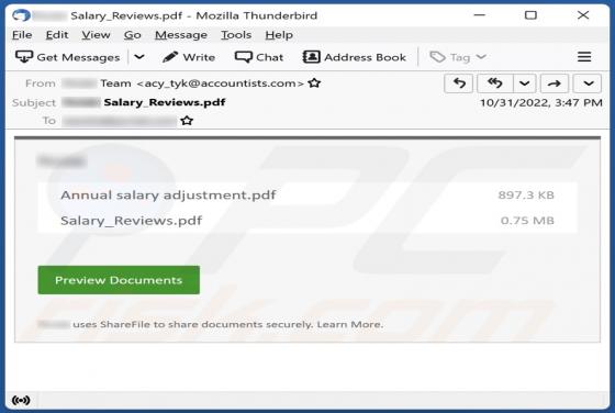 Annual Salary Adjustment Email Scam