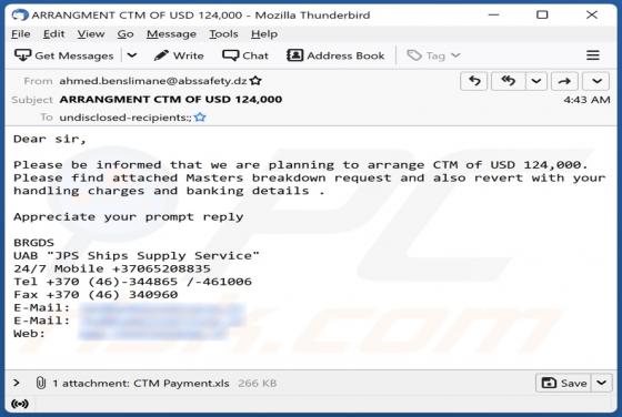 CTM Arrangment Email Virus