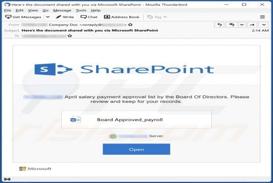 Board Approved Payroll Email Scam