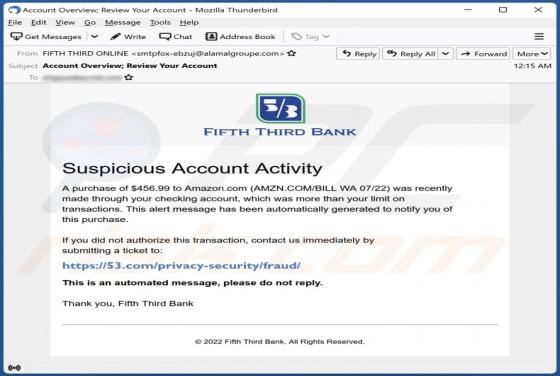FIFTH THIRD BANK Email Scam