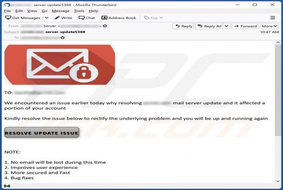 Mail Server Update Email Scam