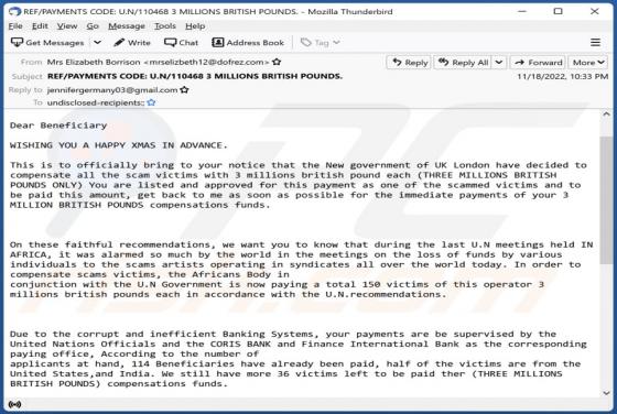 Scam Victim Compensation Funds Email Scam