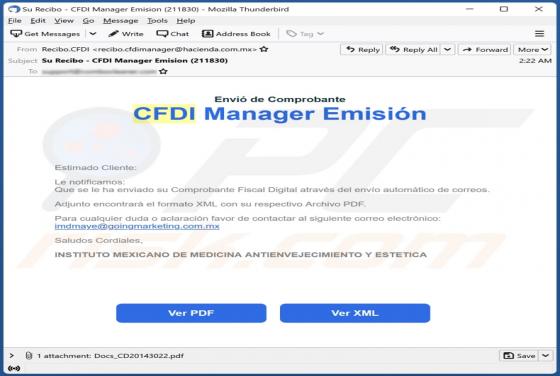 CFDI Manager Emisión Email Scam