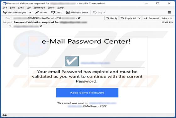 E-Mail Password Center! Scam