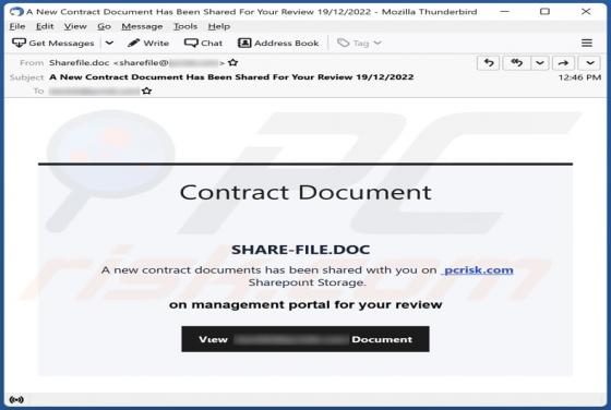 Contract Document Email Scam