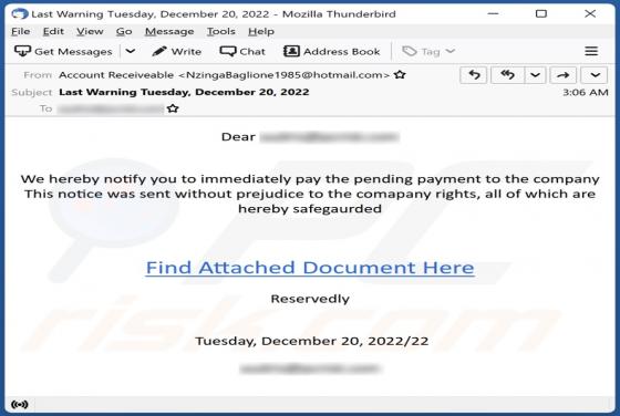 Pending Payment Email Virus
