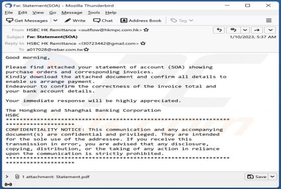 Statement Of Account (SOA) Email Virus