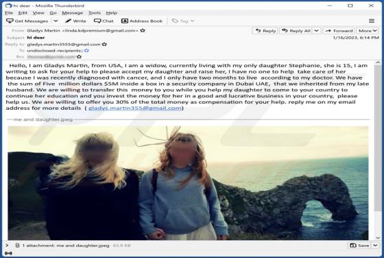 Help My Daughter Email Scam