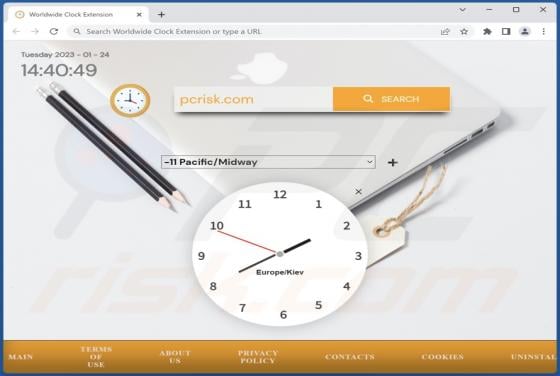 Worldwide Clock Extension Browser Hijacker