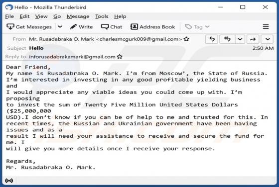 Looking For Business To Invest Email Scam