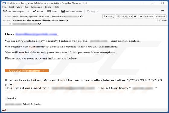 New Security Features Email Scam