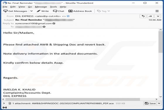 DHL Express - AWB & Shipping Doc Email Virus
