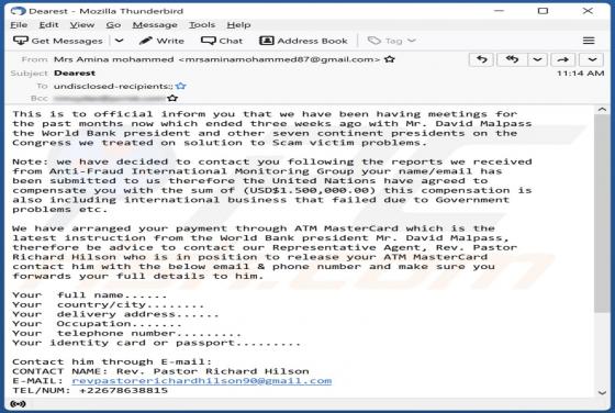 Anti-Fraud International Monitoring Group Compensation Email Scam