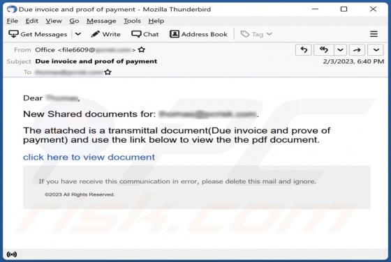 New Shared Documents Email Scam