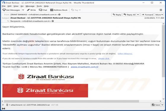 Ziraat Bankasi Email Virus
