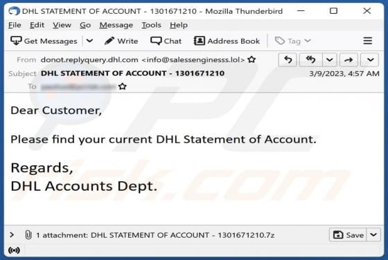 DHL Statement Of Account Email Virus