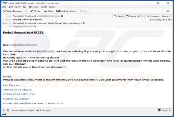New Project Proposal Email Scam