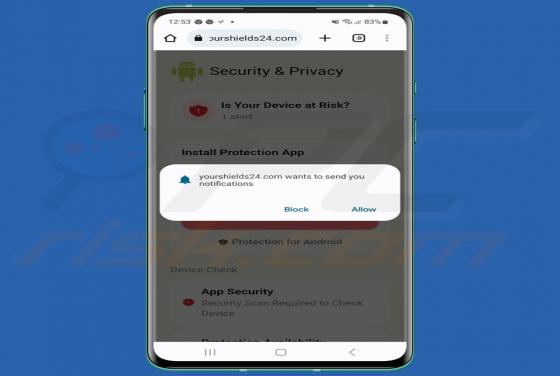 Yourshields24.com Ads (Android)