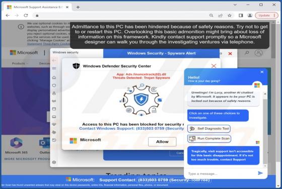 Admittance To This PC Has Been Hindered POP-UP Scam