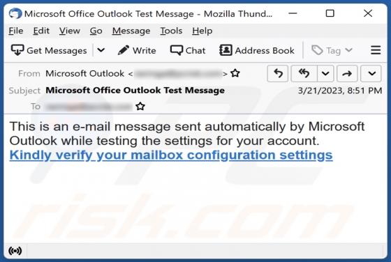 Microsoft Outlook Mailbox Configuration Email Scam