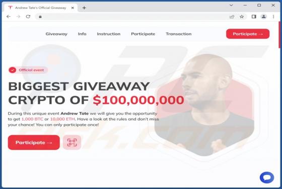 Andrew Tate Crypto Giveaway Scam