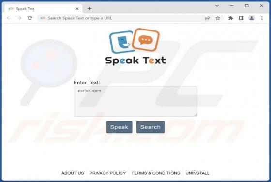 Speak Text Browser Hijacker