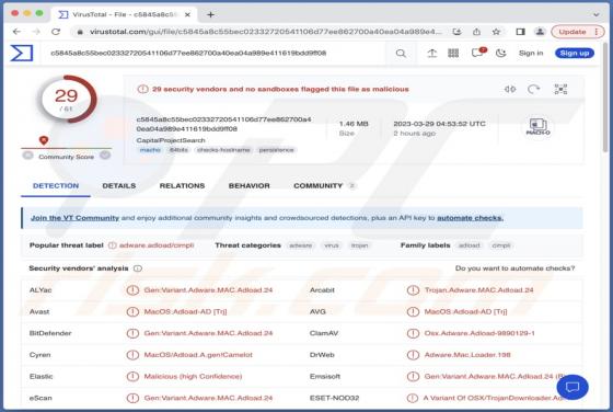 CapitalProjectSearch Adware (Mac)