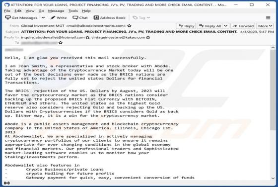 Abode Wallet Email Scam