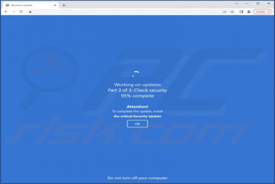 To Complete The Update, Install The Critical Security Update POP-UP Scam