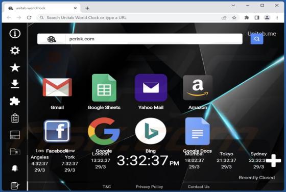 Unitab World Clock Browser Hijacker