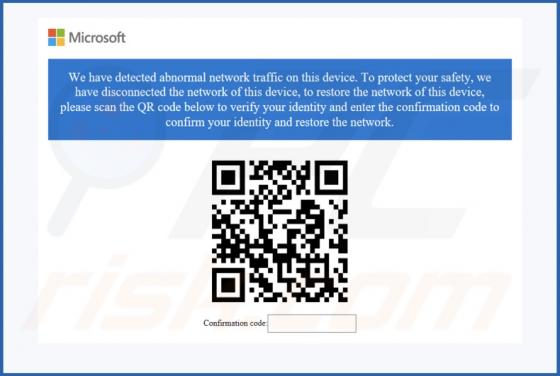 Abnormal Network Traffic On This Device POP-UP Scam