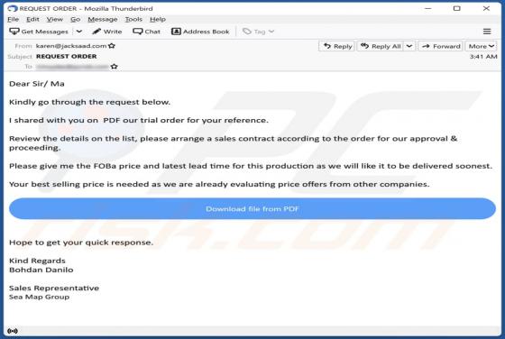 Sales Contract Email Scam