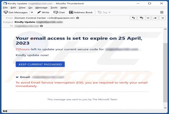 Email Access Is Set To Expire Email Scam