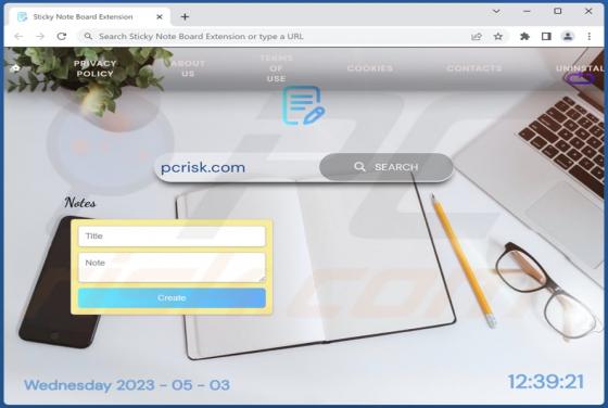 Sticky Note Board Extension Browser Hijacker