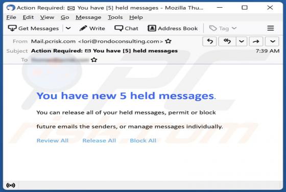 You Have New 5 Held Messages Email Scam