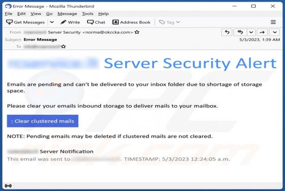 Server Security Alert Email Scam