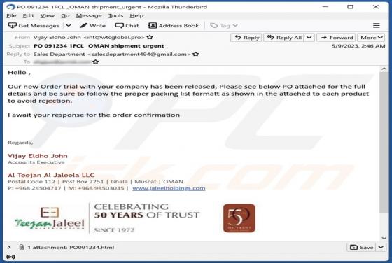 Order Trial Email Virus