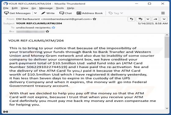 Impossibility Of Your Transferring Your Funds Email Scam