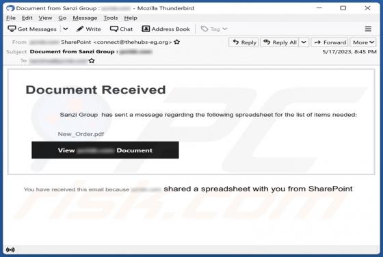 Document Received Email Scam