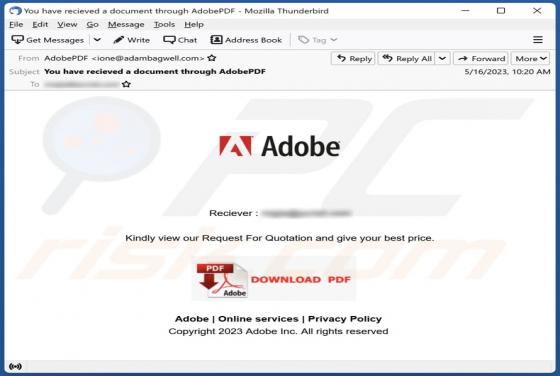 Adobe - Request For Quotation Email Scam