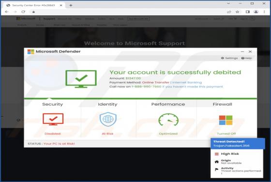 Your Account Is Successfully Debited POP-UP Scam